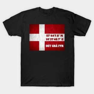 Det Grå Fyr - coordinates - flag T-Shirt